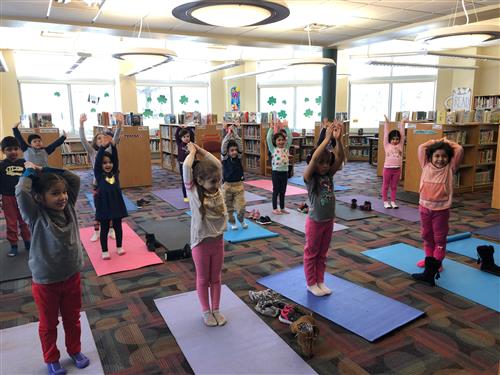 Yoga in Library Class 